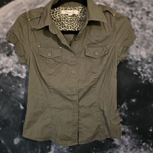 Forever 21 Khaki Button-Down Shirt